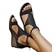 Imagen de Uwdiohq Cremallera Verano Abierto Color Sólido Sandalias Zapatos De Mujer Casual Cuñas Toe Negras  Verde Vestir Cuna Hippies Hebillas Veganas Azules Ladies Sandals Pink 37 Hiking