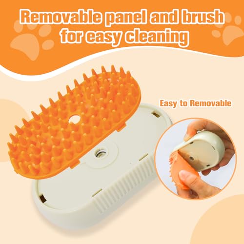 Dog Steam Brush,3 in 1 Cat Steam Brush,Steam Cat Brush,Silicone Massage Grooming Pet Steam Brush for Cats Dogs,Rechargeable Cat Steam Brush for Shedding,Spritz Defur Comb for Cats.