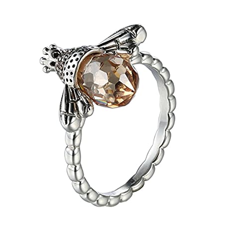Bague en argent sterling 925 et pierre citrine au design abeille