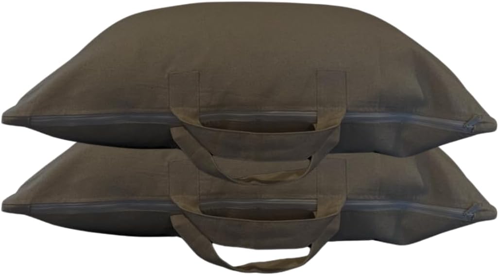 Canvas Pillow Bag for Home and Travel, Blanket Bag, Storage Bag, Multi-Use for Home and Garden Pack of 2 (Grey, Queen (20 x 30) Inches)