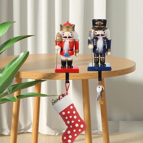 Ciieeo 2 Stück Nussknacker-Haken für Kaminstrumpfaufhänger – Kaminsims-Haken zum Aufhängen von Strumpfaufhängern für den Kamin – beschwerte Kleiderbügel für Weihnachtsdekoration