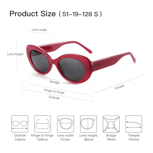 ZENOTTIC Polarized Sunglasses Women Oval: Trendy Shades for Ladies - Retro Classic Sun Glasses UV400 Protection4