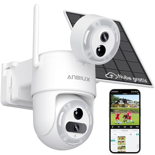La Mejor Recopilación de Camaras de Seguridad Exterior disponible en línea. 50 ANBIUX 4K/8MP Camara de Seguridad Exterior, 5G/2.4GHz WiFi Cámaras de Seguridad con Lente Doble, Panel Solar, Detección de Movimiento PIR, Visión Nocturna Color, Audio...