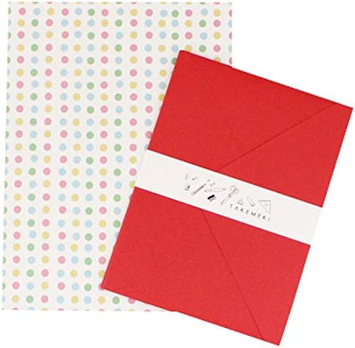 Amazon Co Jp Takemeki レターセット 赤 便箋10枚封筒3枚入り かわいい おしゃれ 大人 カラフル 手紙 贈り物 シンプル 定形 セット 日本製 柄 オリジナル 文房具 オフィス用品