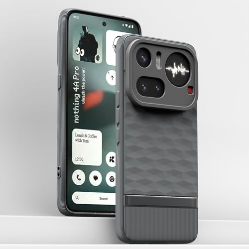Image of Pikkme Back Cover for Nothing Phone 4a Pro 5G Camera Protection 3D Hexa Cube Design Silicone Protective Bumper Case (Grey)