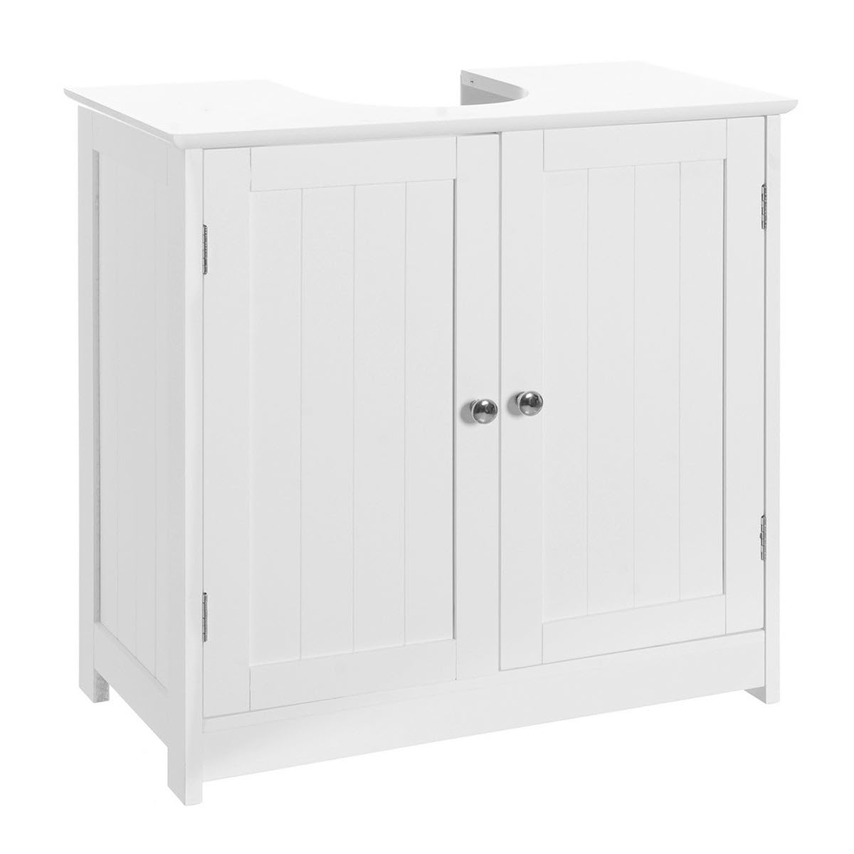 LOLAhome Mueble Bajo Lavabo pie de Madera Blanco, Mueble Baño de 60x30x60 cm