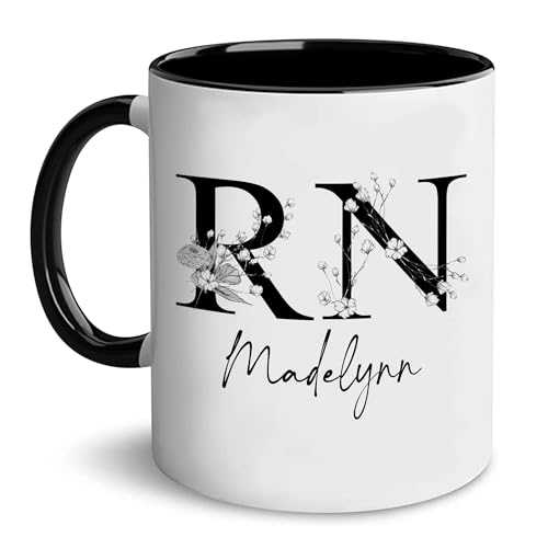 FriendsCustom Personalized RN Nurse Mug, Registered Nurse Coffee Mugs, Graduation Gifts For Medical Students, Doctors Gifts For Women Men, RN Gift For Nurses Doctors, Funny Gift For Her Him