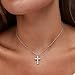 Kendra Scott Cross Crystal Pendant Necklace, Rhodium Plated Brass, Crystal, Fashion Jewelry for Women