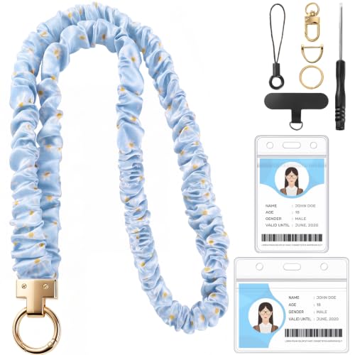 Scrunchie Lanyard for ID Badges Teacher Lanyards Black Stretchy Lanyard