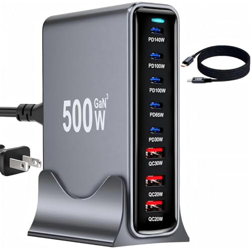 500W USB C Fast Charger Block, PD 3.1 140W USB C Charging Station...