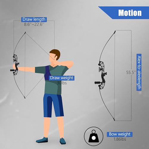 30/40lb 57" Archery Recurve Bow Kit Beginner Practice LH/RH Adult Outdoor Game E - Foto 7