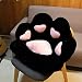 libelyef Coussin de Patte de Chat Coussin de siège Mignon Forme de Patte de Chat Tapis de Sol en Peluche Canapé Paresseux Coussins pour Maisons et Tabourets de Jardin (Noir) 60×70 cm