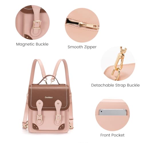 Bolso para cámara Cwatcun, estilo retro, impermeable, mochila ligera miniatura 4