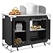 Cuisine de Camping, Meuble Camping Cuisine, Armoire de Camping Pliable en Aluminium, avec Protection Anti-Eclaboussures et Lavabo, 122 x 54 x 117 cm