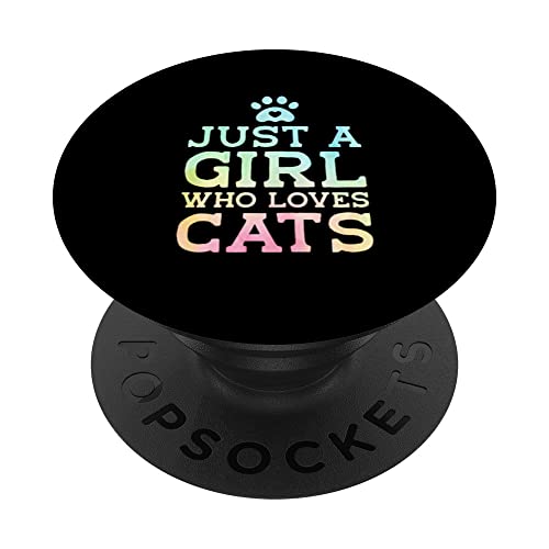 Just A Girl Who Loves Cats Owner Cat Lover Lover Trainer pour animal domestique PopSockets PopGrip Interchangeable