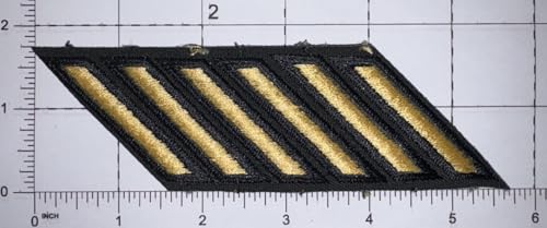 Surplus US Army Class A Hash Marks Male Service Stripes Gold Embroidered on Green 18 Years New