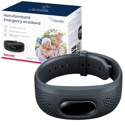 Beurer Gardia Notrufarmband mit Sturzerkennung innovatives Notrufsystem aus Armband und App Sprachverbindung im Notfall 24h Notrufservice Zuhause & unterwegs alle Vorteile mit dem ABO Ihrer Wahl