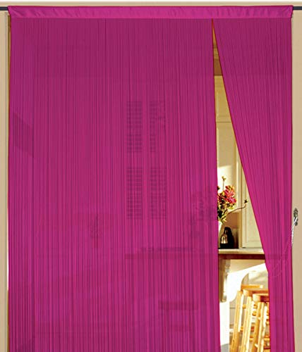 Kaikoon Fadenvorhang Vorhang Fadenstore Fadengardine Messe 90 cm x 240 cm (BxH) pink