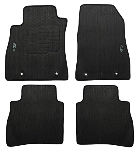 ecoMats Floor Mats Compatible with 2013 to 2019 Nissan Sentra with Safety Locks - All-Weather Rubber Mats - Front and Rear - Black - Odorless