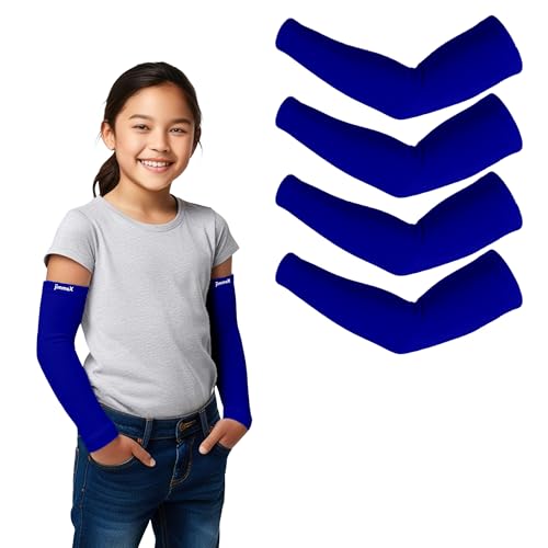 Image of Kids Arm Sleeves - Protective Arm Covers for Boys & Girls, Ages 5-13, UV Sun Protection, Perfect for Sports, Cycling, Running, and Outdoor Activities