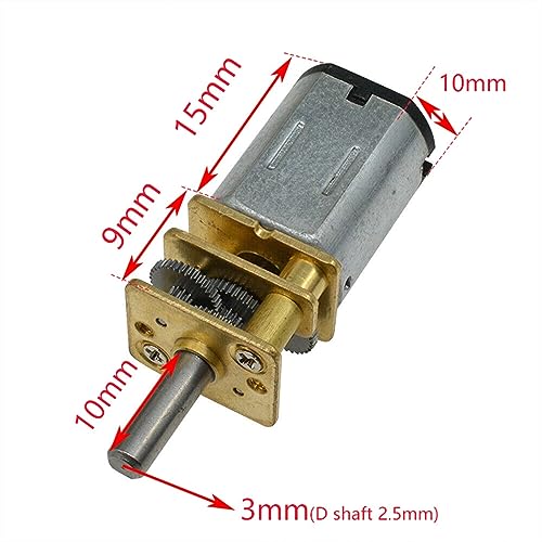 Motor de engranaje N20 DC 3V para proyectos de robótica y maquetas automatizadas de 60 rpm 3