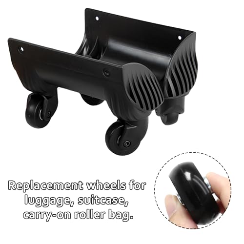 2pcs 80 x 24mm Luggage Wheels Replacement, Black Rubber Suitcase Wheels Replacement Repair Kit, Smooth Luggage Replacement Parts for Carry-on Roller Bag, Suitcase Bag, Trolley Bag3