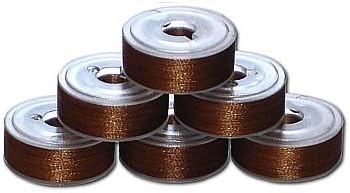 72 Prewound Bobbins - Brown Light P876 "L" Size Plastic Sided