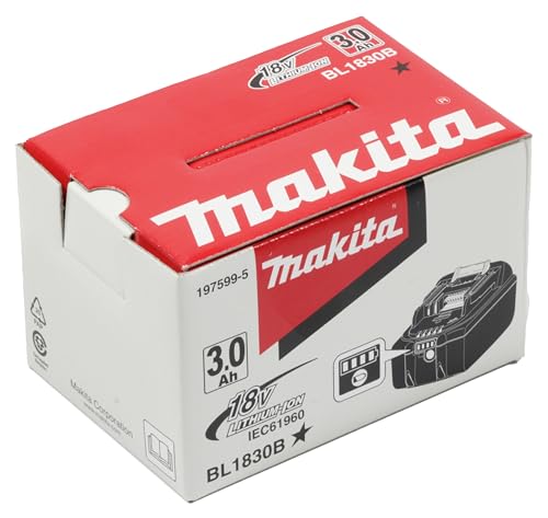 Makita BL1830B Batteria Li-Ion 3.0Ah 18Volt Con Indicatore Di Carica-1975995, Nero - 8
