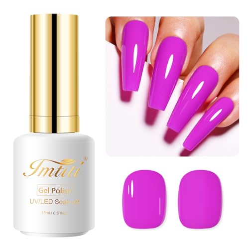 Imtiti Purple Gel Nail Polish, 15ML Pink Purple Gel Polish Autumn Winter Gel Nail Polish DIY Art Starter Manicure Salon