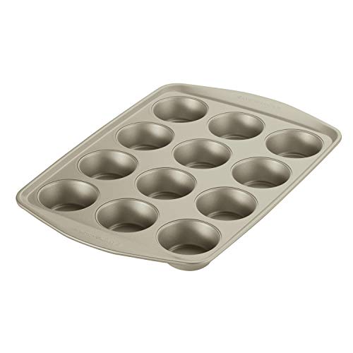 Rachael Ray Nonstick Bakeware Set Without Grips Includes Nonstick Baking Pan With Lid And Muffin Pan / Cupcake Pan - 3 Piece, Silver #TOP4