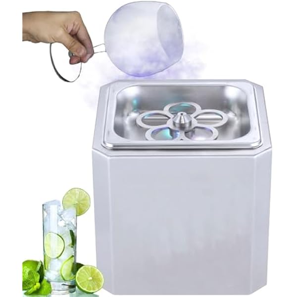 Glass Froster -45°C, chłodziarka do napojów, chłodziarka ze stali nierdzewnej do barów, koktajli i piwa, wielokolorowe światło LED, szybkie chłodzenie 6 sekund