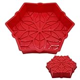 HSU'S Platin-Silikon Schneeflocken-Backform, Kuchenform für Mousse und Schokolade, 26 cm, Rot