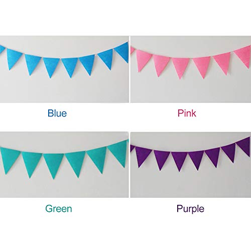 Ajcoflt 12 Bandeiras de Feltro Bandeirinha Tecido Bandeirola Multi-Colorido Triângulo Bandeiras Band