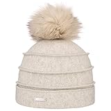 Mit Umschlag Seeberger Sukie Walkmütze mit Bommel Mütze Damenmütze Wintermütze Wollmütze Bommelmütze (One Size - Hellbeige)