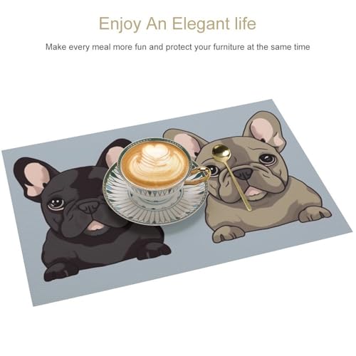 Set de table bouledogue français en PVC résistant : l'excellence d'un décor durable