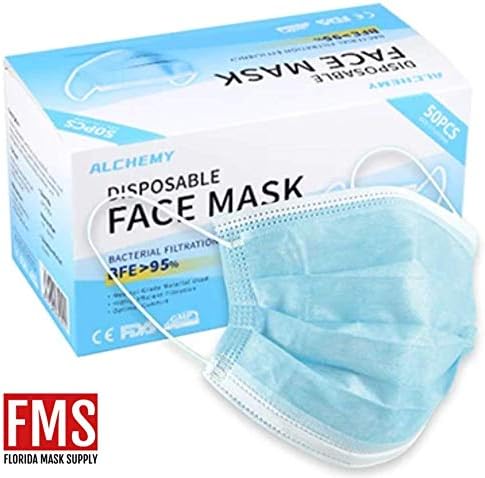 FMS Alchemy 3-PLY Disposable FACE Masks Pack of 50