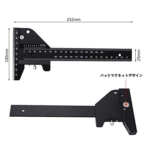 Amazon.co.jp: T型スコヤ 新型木工ケガキゲージ 二頭 平行線同時引き