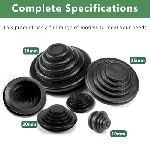 LPZMPZ 60 Stück Kabeldurchführung Wasserdicht Kabeltüllen Gummitüllen für Kabel 10 mm/20 mm/25 mm/30 mm Gummi Tower, für Kabel, Draht, Stecker, Elektrogeräte (Schwarz)