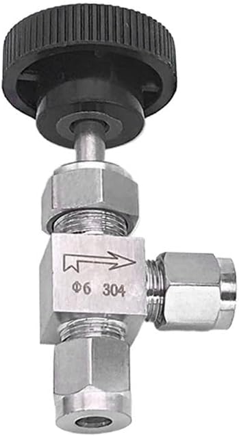 Fit 3 6 8 10 12mm 1/8" 1/4" 3/8" OD Tube Compression 304 Stainless Steel 90 Angle Elbow Needle Valve Crane Water Gas Oil Propane (Size : 12mm, Color : Ferrule Union)
