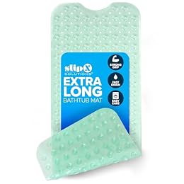 SlipX Solutions 39x16 Extra Long Non Slip Bath Mat, Tub & Shower, Lt Green
