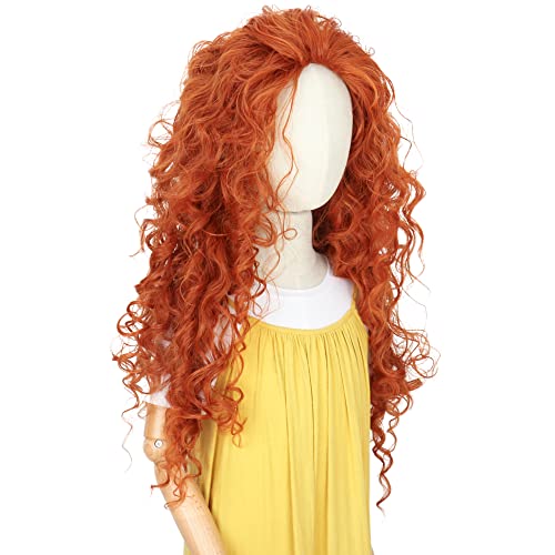 Yan Dream Kids Princess Costume Wig - Long Copper Brown Fluffy Afro Curl Halloween Wig #TOP3