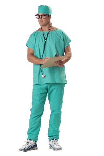 California Costumes Men's Doctor Scrubs Set, Green, X-Large