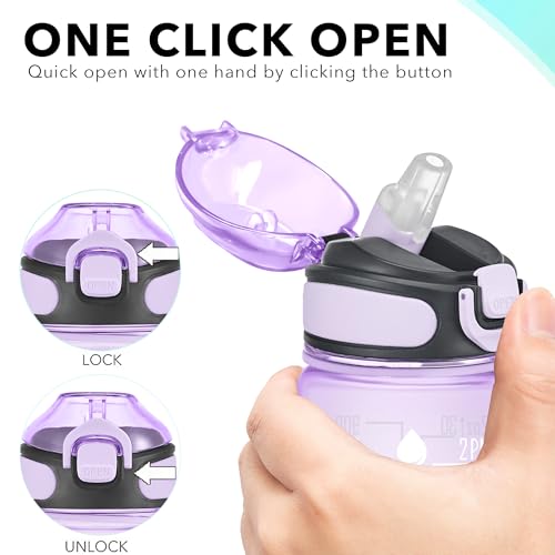 Image of Enerbone 32 oz Water Bottle with Times to Drink and Straw, Motivational Drinking Water Bottles with Carrying Strap, Leakproof BPA & Toxic Free, Ensure You Drink Enough Water for Fitness Gym Outdoor