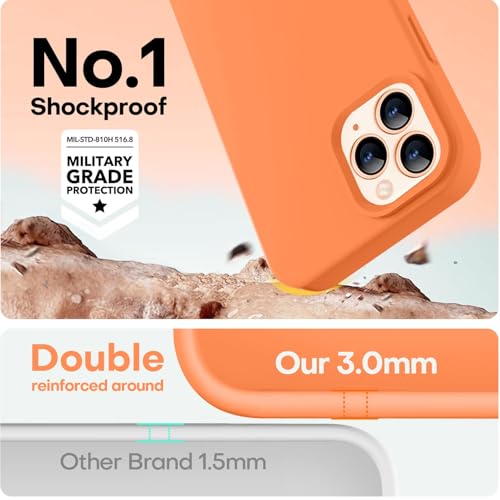 Image of LOVE 3000 Compatible with iPhone 12 Pro Max Phone Case | Thickening 2.1 MM Liquid Silicone | Anti-Scratch Microfiber Lining | Full-Body Duty Heavy Protection Case for Men, Bright Orange