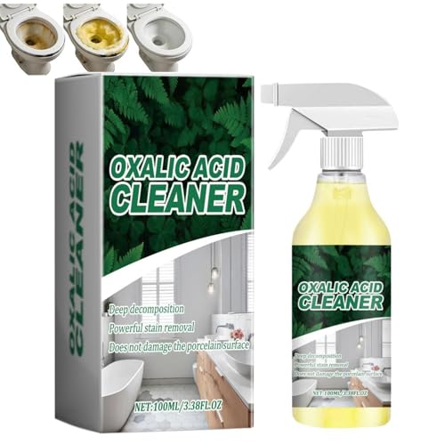 Oxalic Acid Cleaner Spray 2026 New Multipurpose Stain Remover Spray for Bathroom Powerful Stain Removal for Toilet Bathroom and Kitchen Floor Countertop