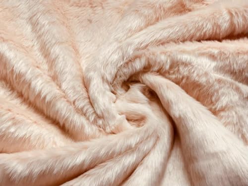 Tissu imitation fourrure rose pastel en polyester pour coupon de couture 1m x 150cm