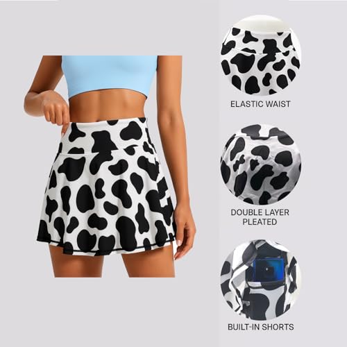 Womens Tennis Skirt Athletic Skirts with Pockets Shorts High Waisted Golf Skort for Workout Pickleball2