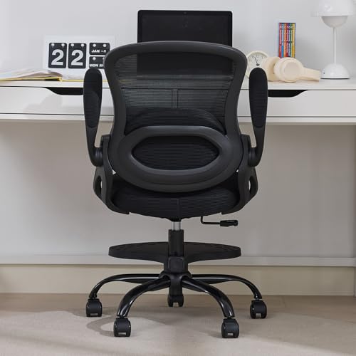 Image of Kids Desk Chair,Ergonomic Study Chair with Adjustable Height,Swivel Mesh Desk Chair with Wheels,Home Office Chair for Children in Home Bedroom Black