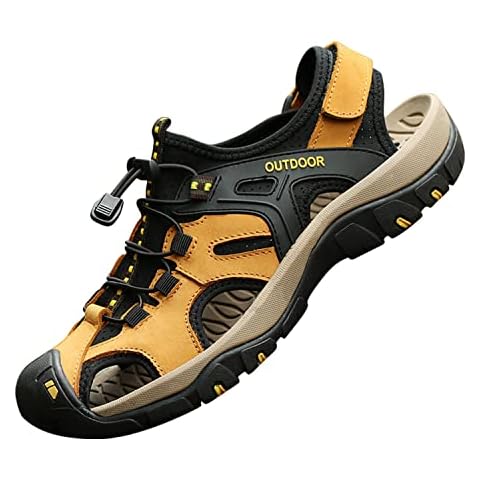 MGGMOKAY Sandalias de Verano de Cuero para Hombre Cover