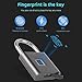 KENRONE Keyless Portable USB Charging Fingerprint Lock,Smart Padlock Quick Unlock Waterproof and Rustproof,Smart Lock for Warehouses, Gym, Schools, Homes, Office Cabinets (Black)
